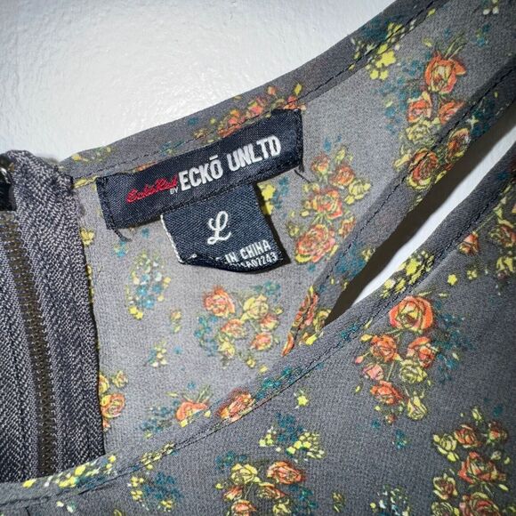 Ecko Unlimited Floral Sheer High-Low Tank Top Size Large - Picture 3 of 4